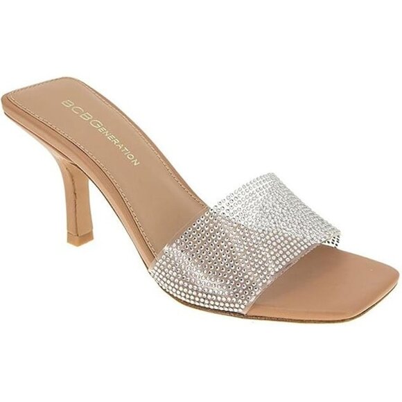 BCBGeneration Women's Maxari-2 Embellished Mule Open Toe Tan Size 9.5 - Picture 1 of 4